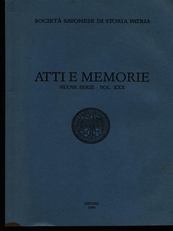 Atti e memorie XXX