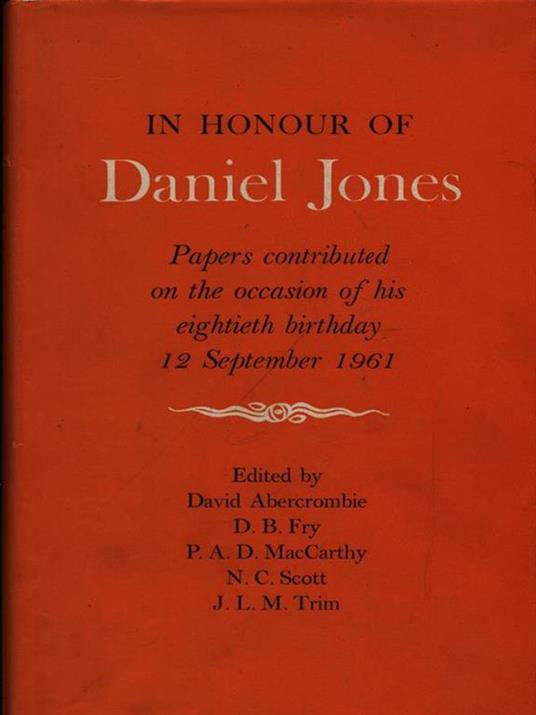 In honour of Daniel Jones - copertina