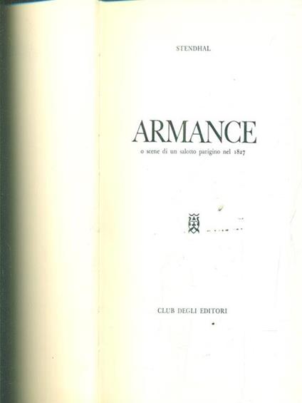 Armance - Stendhal - copertina