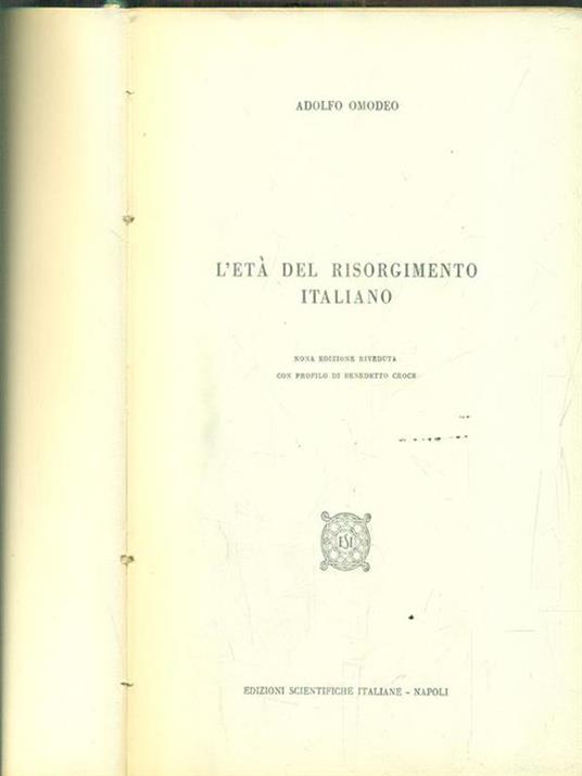 L' età del risorgimento italiano - Adolfo Omodeo - copertina