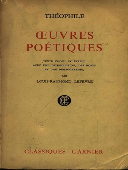 Oeuvres poetiques - copertina