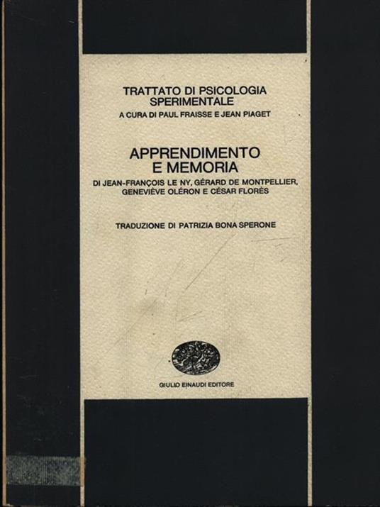 Apprendimento e memoria - copertina