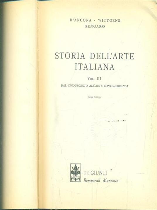Storia dell'arte italiana. Volume III - copertina