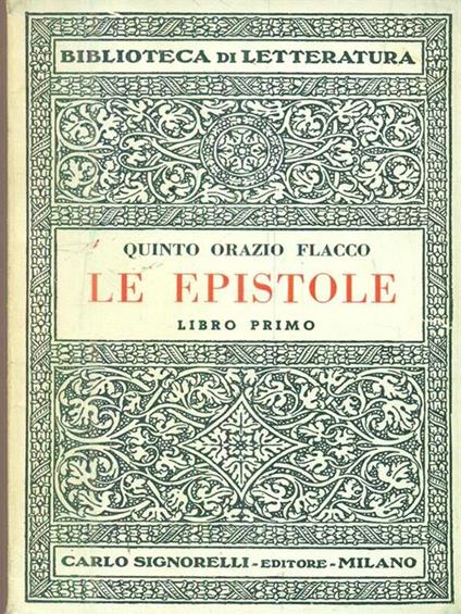 Le epistole. Libro primo - Q. Flacco Orazio - copertina