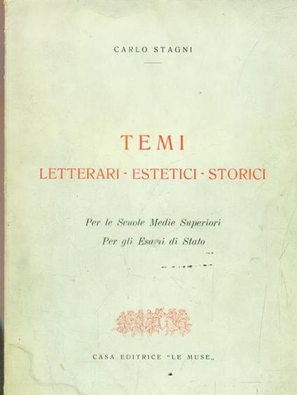 Temi letterari. estetici. Storici - Carlo Stagni - copertina