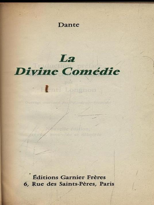 La Divine comedie - Dante Alighieri - copertina