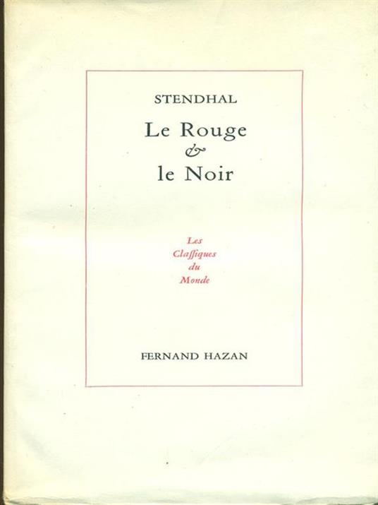 Le rouge et le noir - Stendhal - copertina
