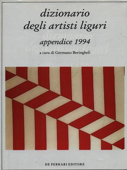 Dizionario degli artisti liguri appendice 1994 - Germano Beringheli - copertina
