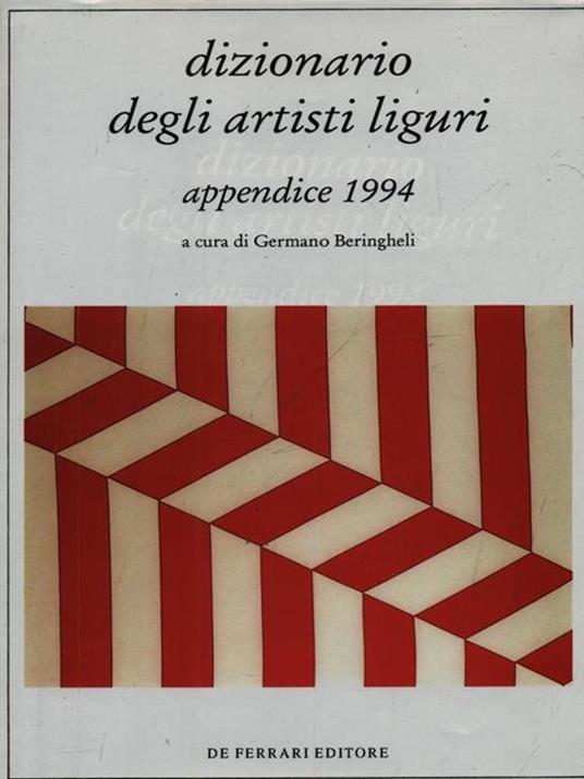 Dizionario degli artisti liguri appendice 1994 - Germano Beringheli - copertina