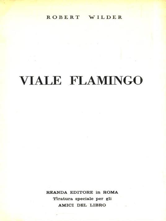 Viale Flamingo - Robert Wilder - copertina