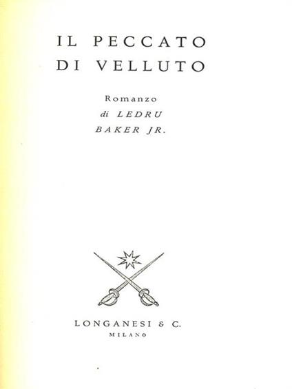 Il peccato di velluto - Ledru Baker - copertina