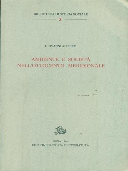 Ambiente e società nell'Ottocento meridionale - Giovanni Aliberti - copertina