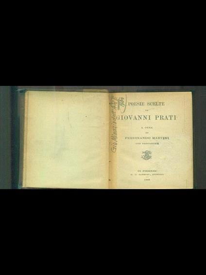 Poesie scelte - Giovanni Prati - copertina