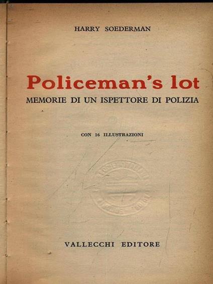 Policeman's lot - Harry Soederman - copertina