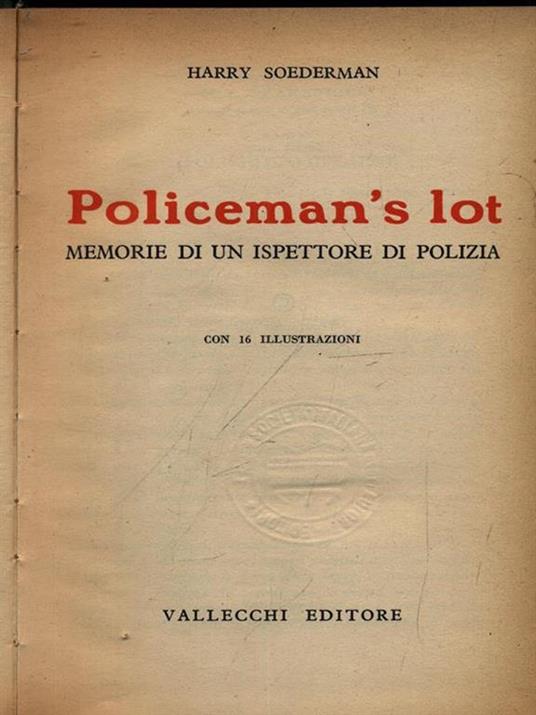 Policeman's lot - Harry Soederman - copertina