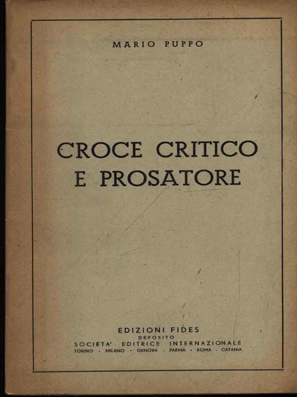 Croce critico e prosatore