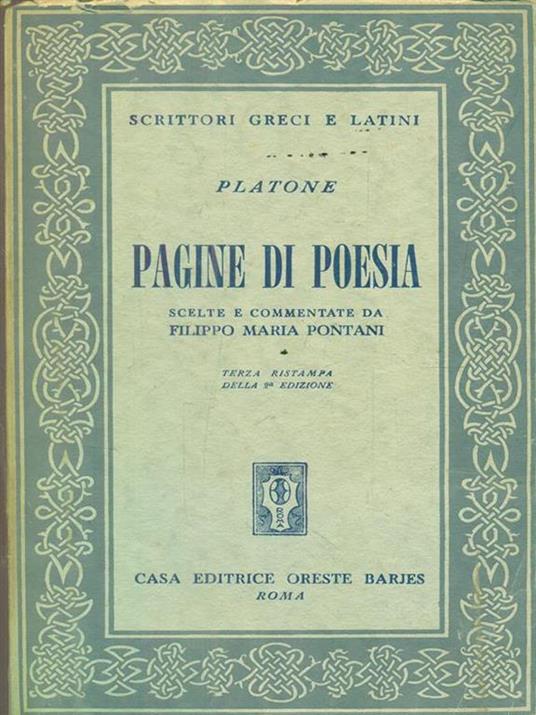 Pagine di poesia - Platone - copertina