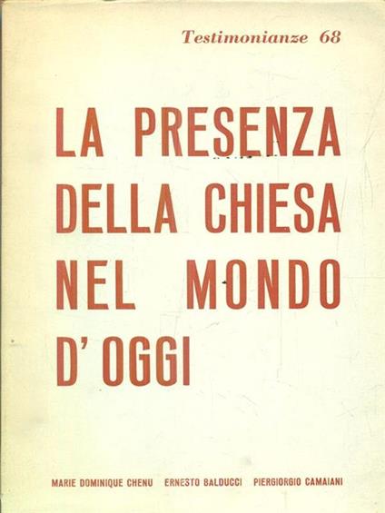 Testimonianze 68. La presenza della Chiesa nel mondo d'oggi - copertina