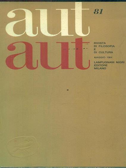 Aut Aut. 81Maggio 1964 - copertina