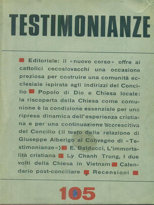 Testimonianze 105Luglio 1968