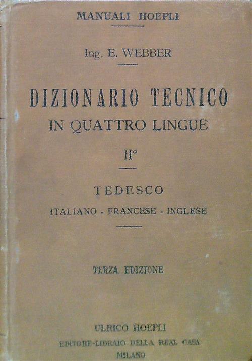 Dizionario tecnico in quattro lingue II. Tedesco