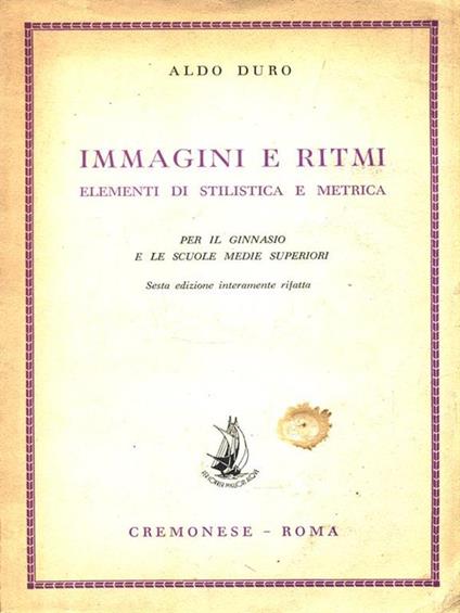 Immagini e ritmi - Aldo Duro - copertina