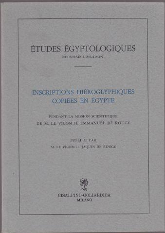 Inscriptions hieroglyphiques copiees en Egypte pendant la mission