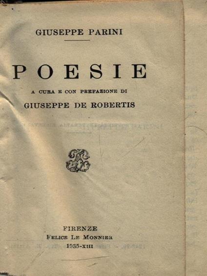 Poesie - Giuseppe Parini - copertina