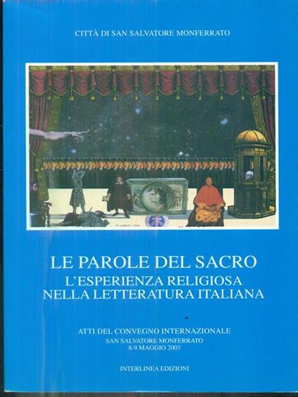Le parole del sacro - copertina