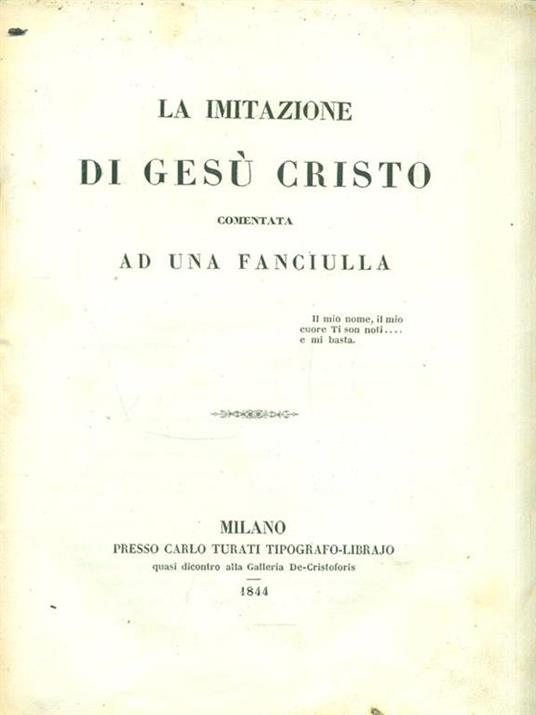 La imitazione di Gesù Cristo - copertina