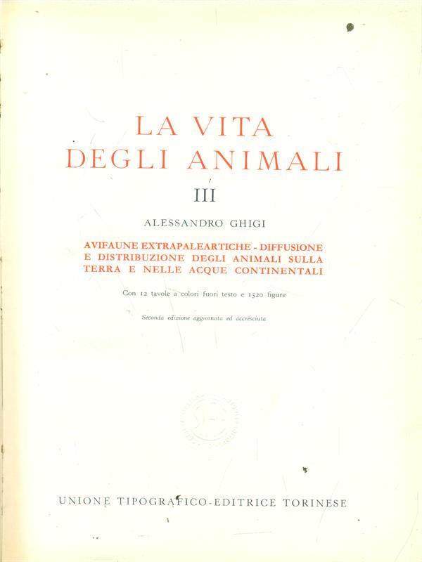 Vita degli animali. Volume III