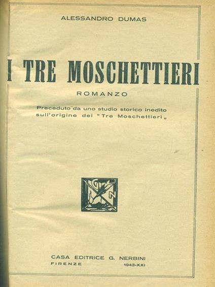 I tre moschettieri - Alexandre Dumas - copertina