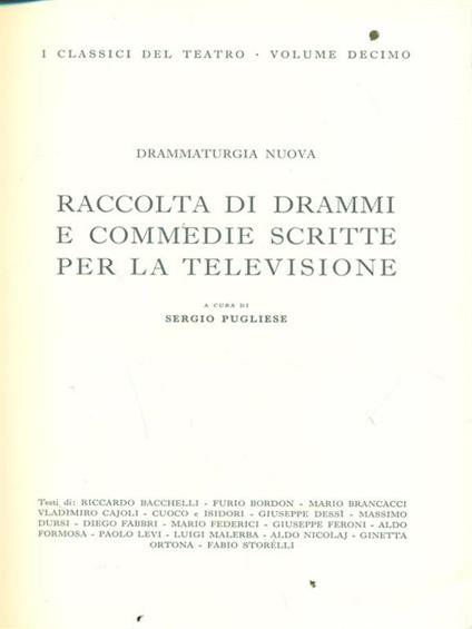 Drammi e commedie scritte per la televisione - Sergio Pugliese - copertina