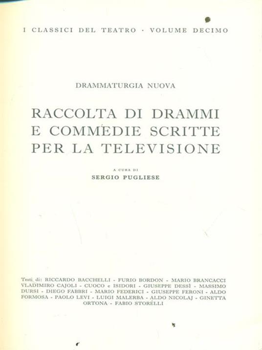Drammi e commedie scritte per la televisione - Sergio Pugliese - copertina