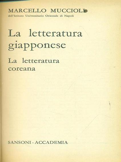 Le  letterature giapponese e coreana - Marcello Muccioli - copertina