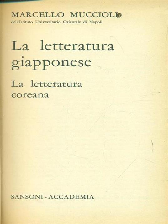 Le  letterature giapponese e coreana - Marcello Muccioli - copertina