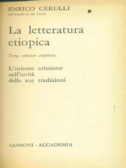 La  letteratura etiopica - Enrico Cerulli - copertina