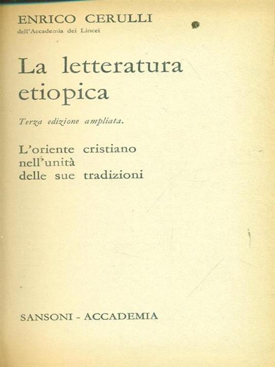 La  letteratura etiopica - Enrico Cerulli - copertina