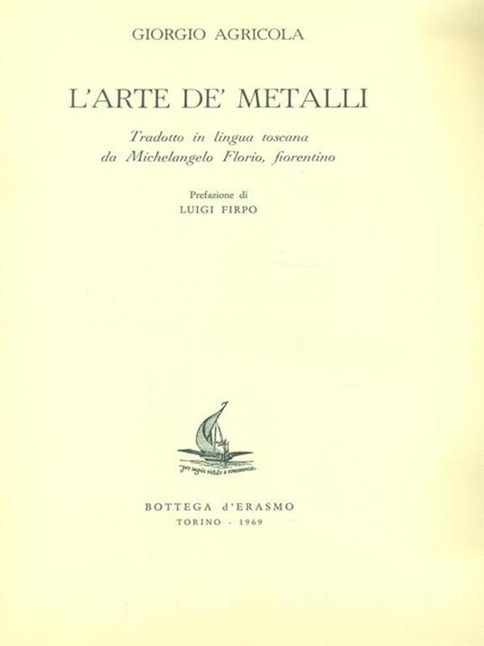 L' Arte de' Metalli - Giorgio Agricola - copertina