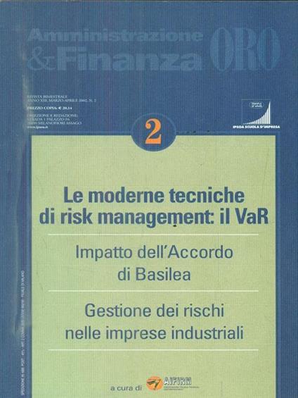 Le moderne tecniche di risk management: il Var - copertina