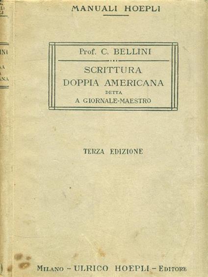 Scrittura doppia americana detta a giornale-maestro - Clitofonte Bellini - copertina