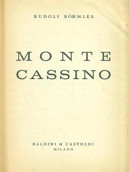 Monte Cassino - Rudolf Bohmler - copertina