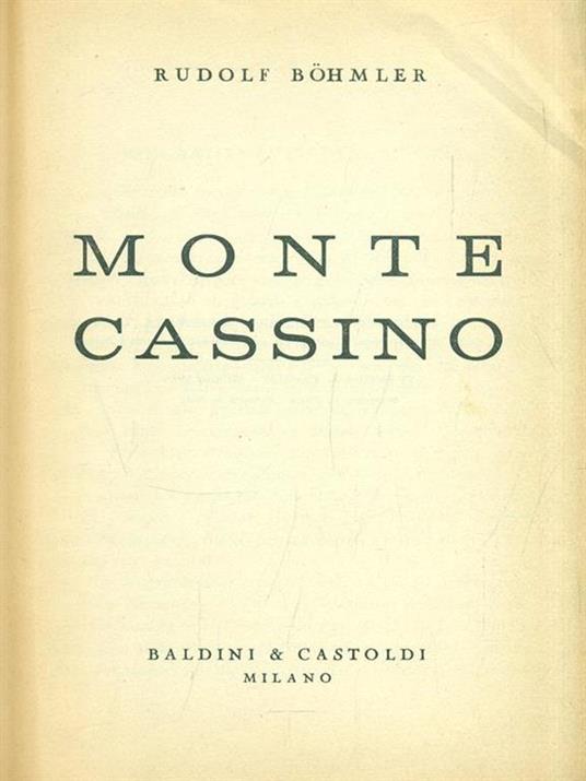 Monte Cassino - Rudolf Bohmler - copertina