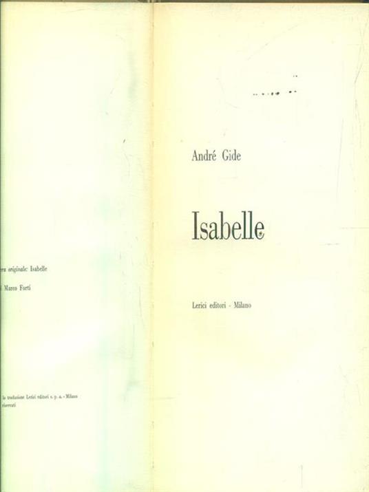 Isabelle - André Gide - copertina