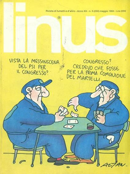Linus. Anno XX n. 5 Maggio 1984 - copertina