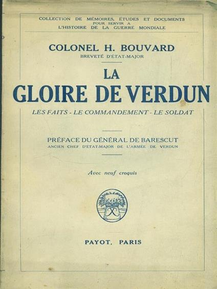 La Gloire de Verdun - H. Bouvard - copertina