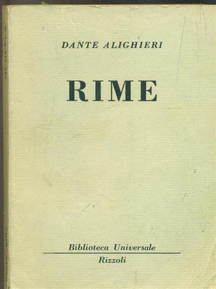 Rime - Dante Alighieri - copertina