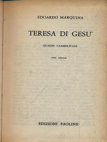 Teresa di Gesù - Eduard Marquina i Angulo - copertina