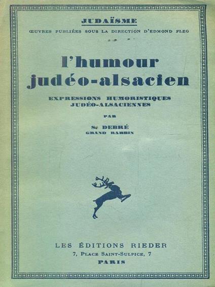 L' humour Judee-alsacien - S. Debré - copertina