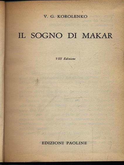 Il sogno di Makar - V.G. Korolenko - copertina